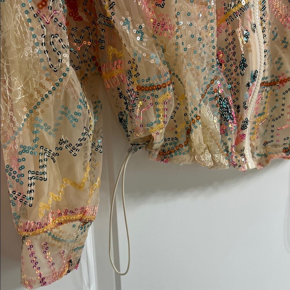 Davi & Dani Multicolor Embroidered Mesh Zip Up Bo… - image 6